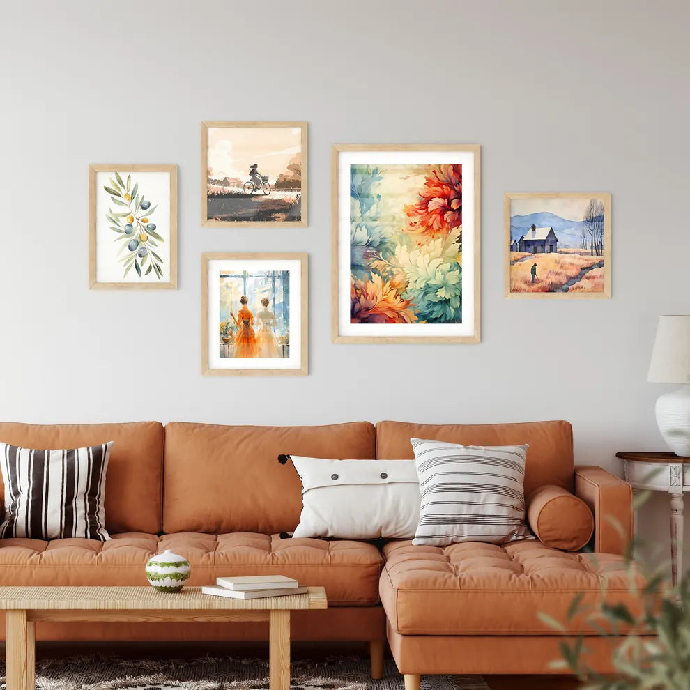 Vintage Seamless Pattern With Grunge Effect  Wall Art