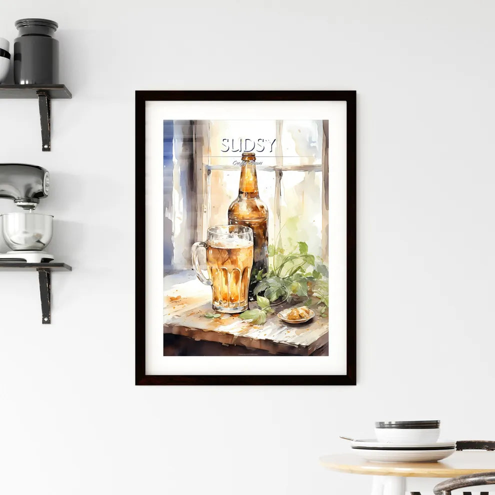 Watercolor Beer Glass And Bottle - A Waterco Framed Print