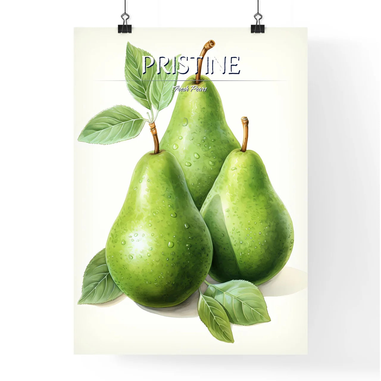 Watercolor Illustration Of Green Pears - A G Poster