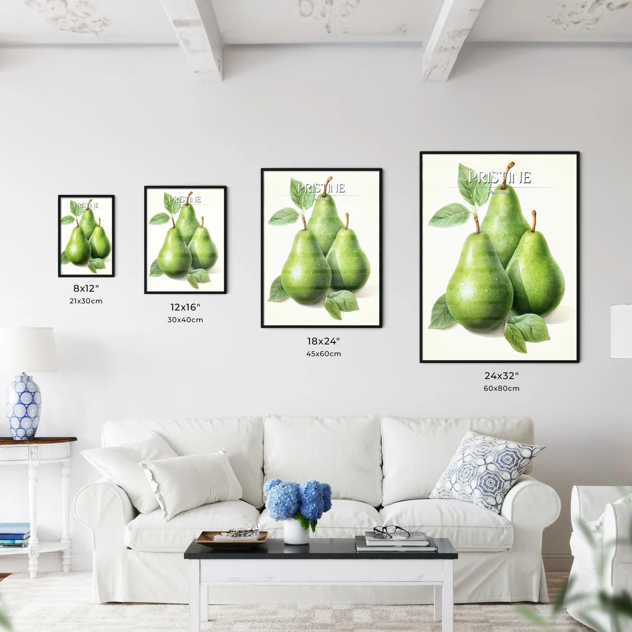 Watercolor Illustration Of Green Pears - A G - Kitchen Hangings