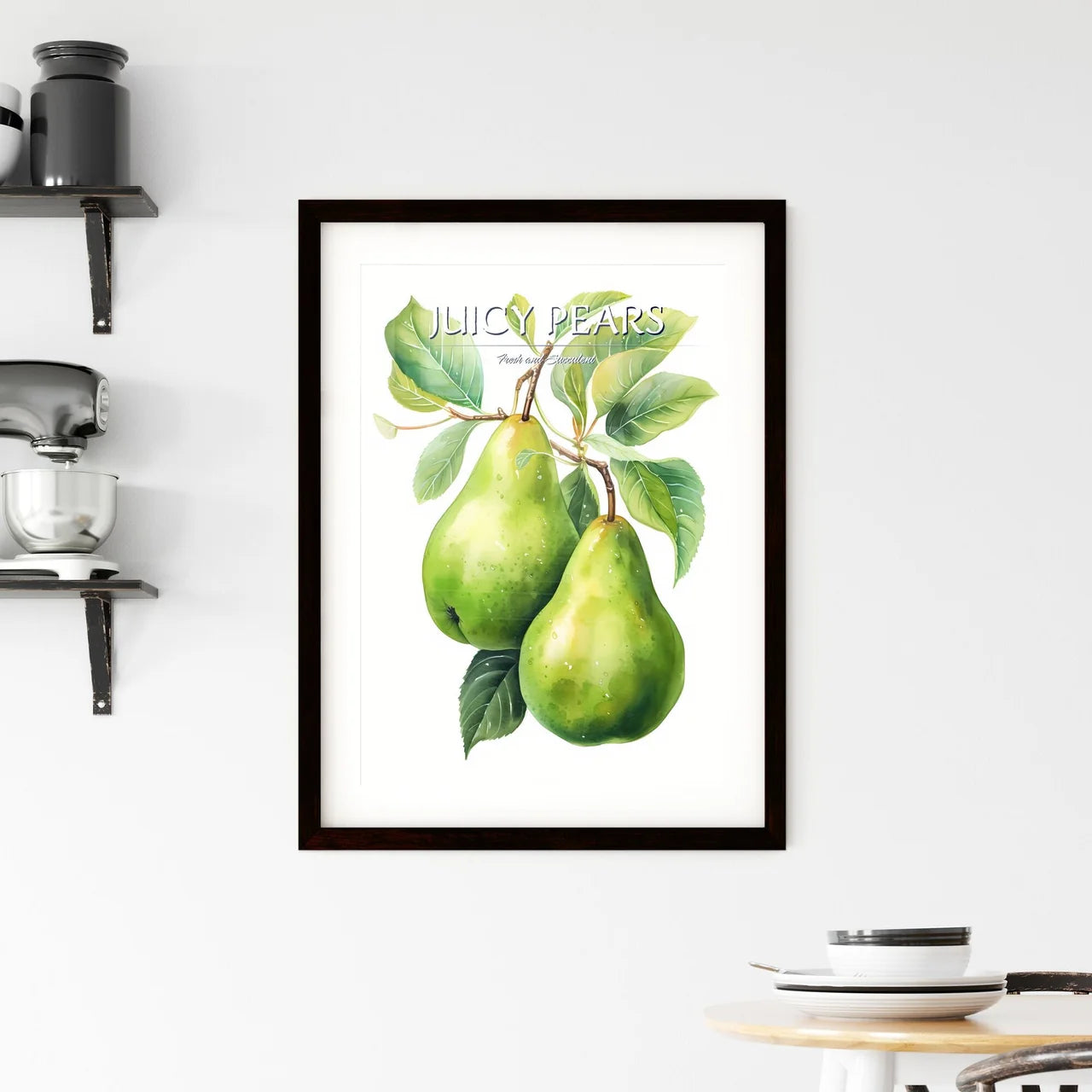 Watercolor Illustration Of Green Pears - A C Framed Print