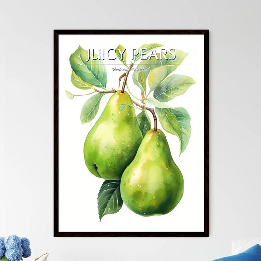 Watercolor Illustration Of Green Pears - A C - Framed Art Print