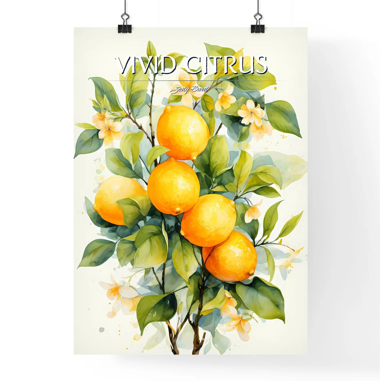 Watercolor Illustration Of Lemon - A Paintin Poster