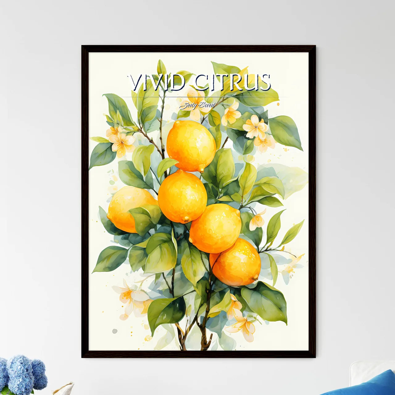 Watercolor Illustration Of Lemon - A Paintin - Framed Art Print