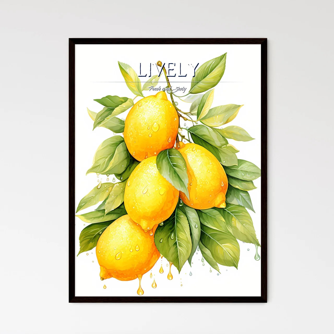 Watercolor Illustration Of Lemon - A Bunch O - Framed Art Print