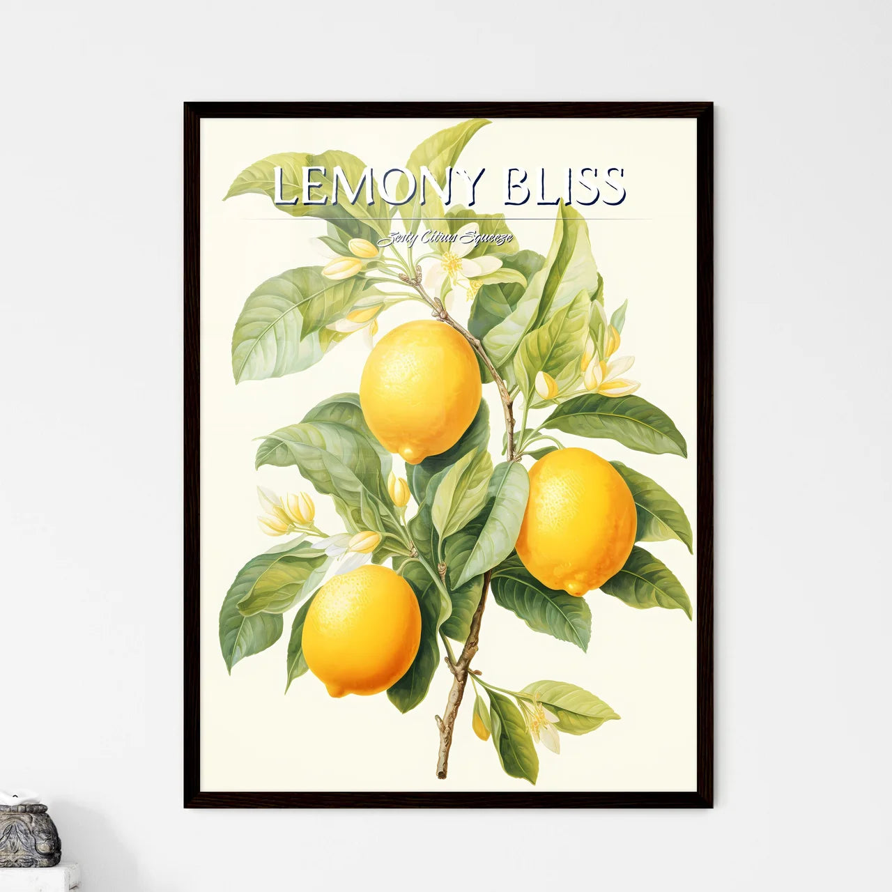 Watercolor Illustration Of Lemon - A Lemons  - Framed Art Print