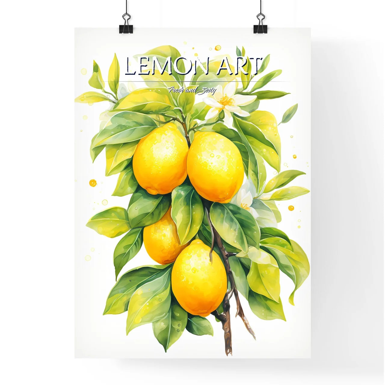 Watercolor Illustration Of Lemon - A Paintin Poster