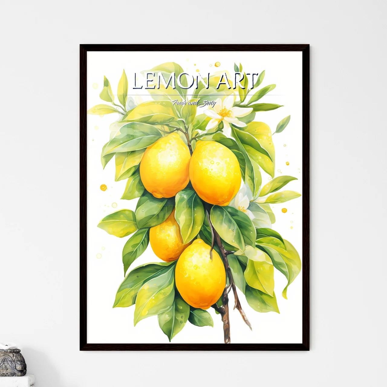 Watercolor Illustration Of Lemon - A Paintin - Framed Art Print
