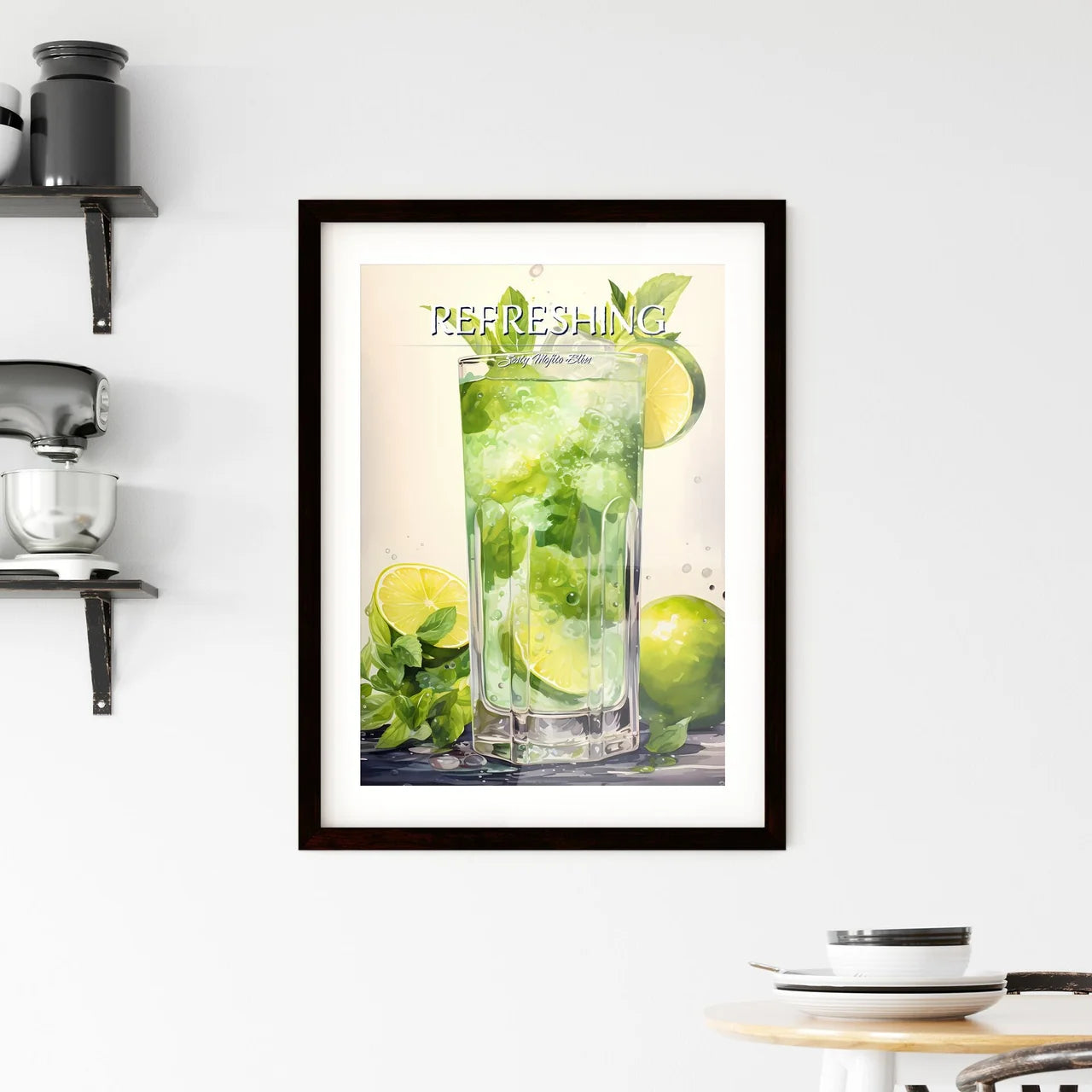 Watercolor Mojito - A Glass Of Mojito With L Framed Print