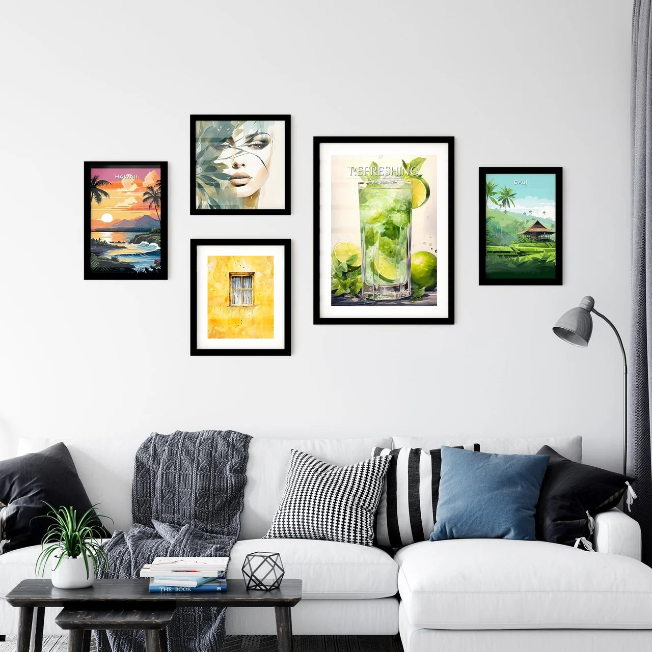 Watercolor Mojito - A Glass Of Mojito With L Wall Art