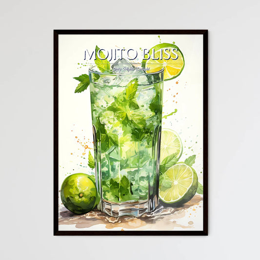 Watercolor Mojito - A Glass Of Ice And Mint  - Framed Art Print