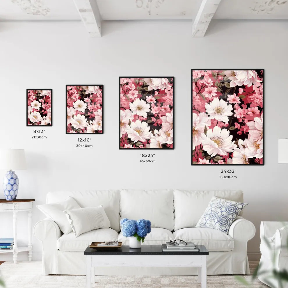 White Flowers On Blue Background - A Close U - Kitchen Hangings