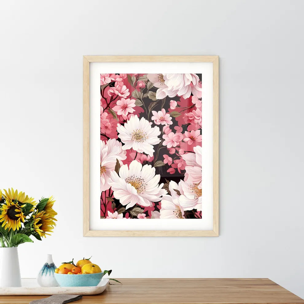 White Flowers On Blue Background - A Close U Framed Print