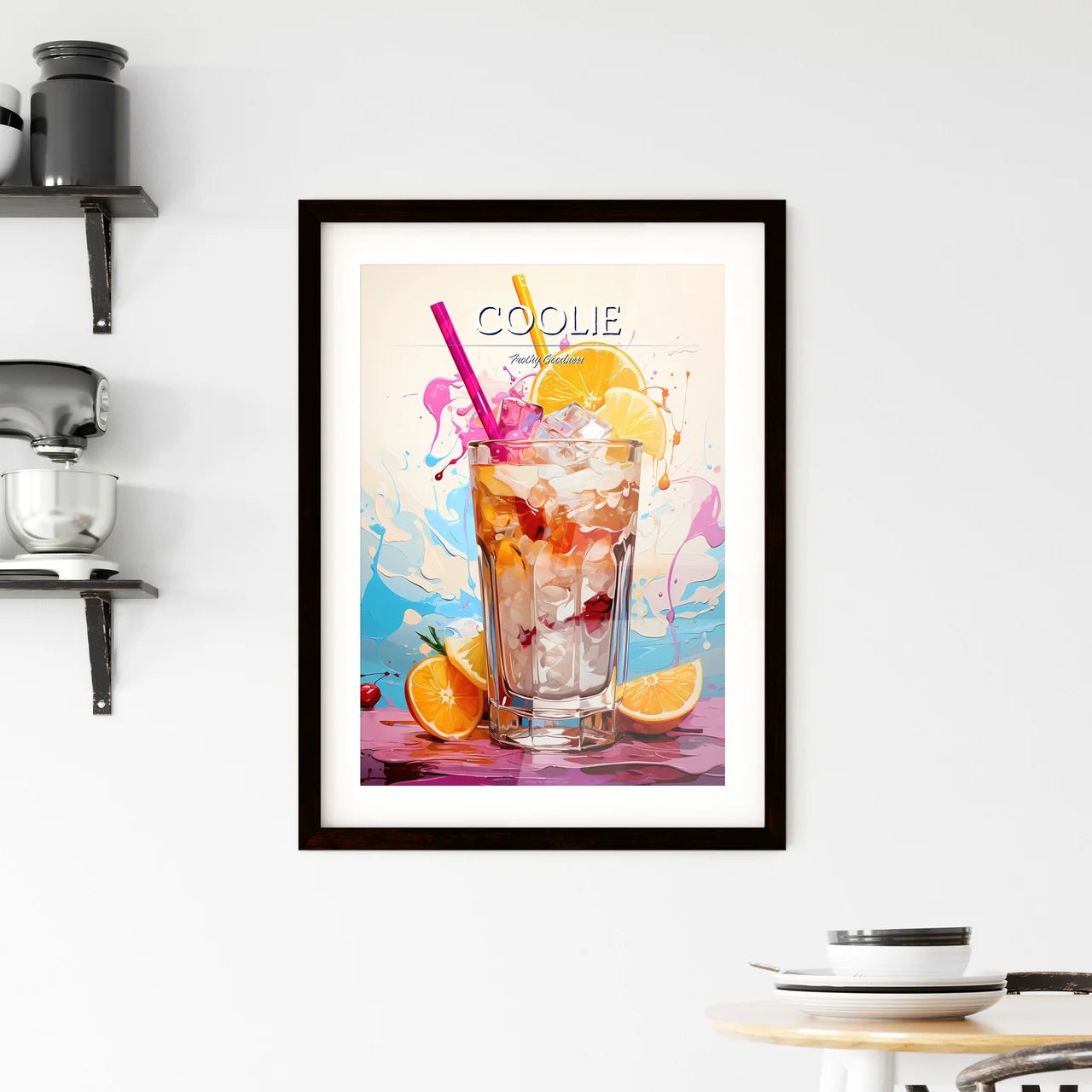 White Russian Cocktail - A Glass Of Ice And  Framed Print