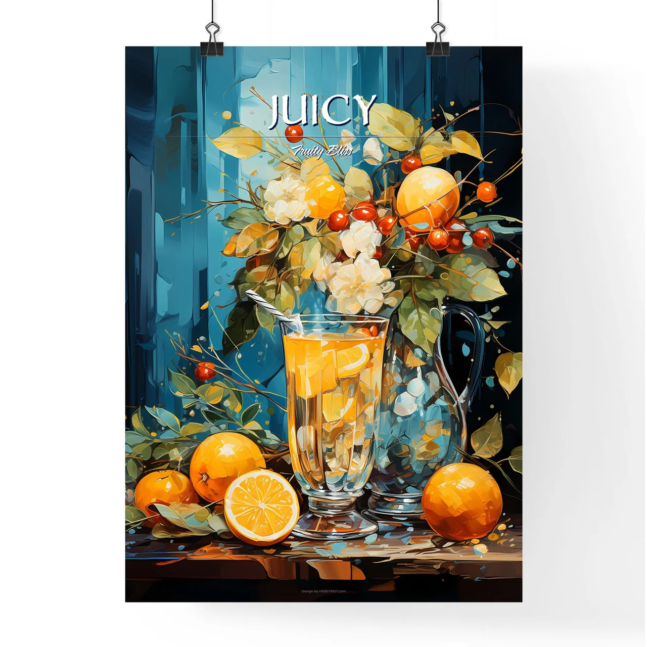 White Sangria - A Glass Of Orange Juice  Poster