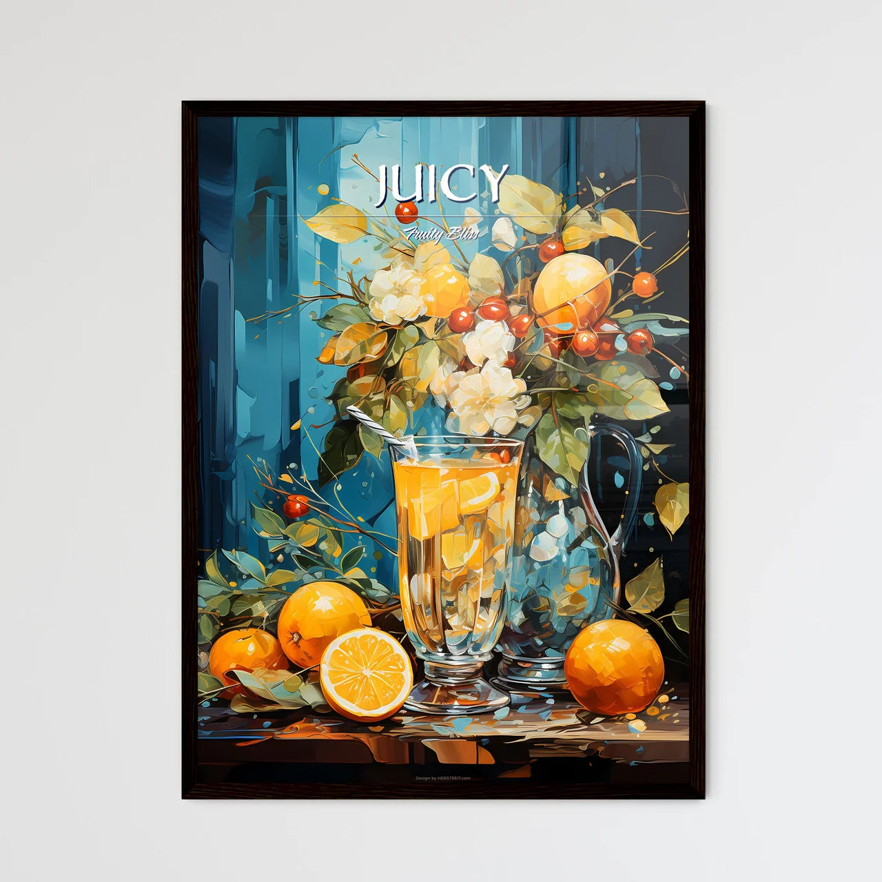 White Sangria - A Glass Of Orange Juice  - Framed Art Print