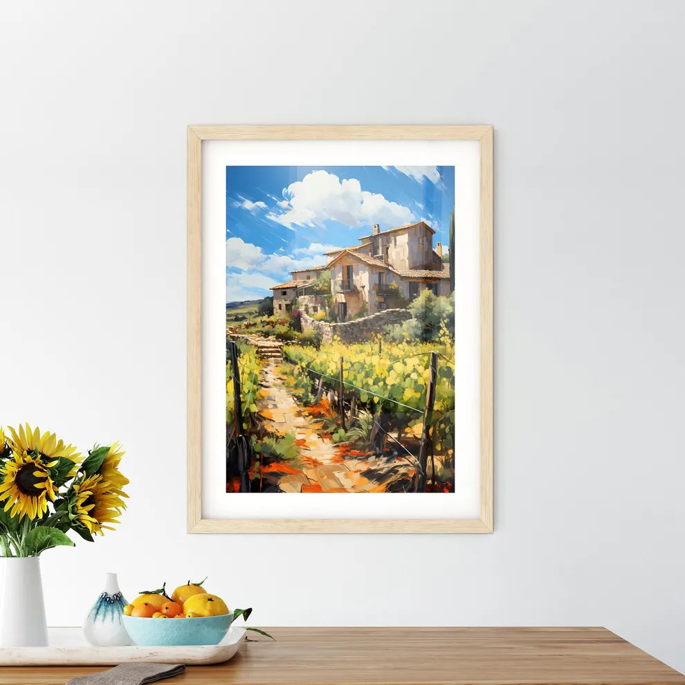 Winery In The Barossa Valley - A House In A Field Custom Print