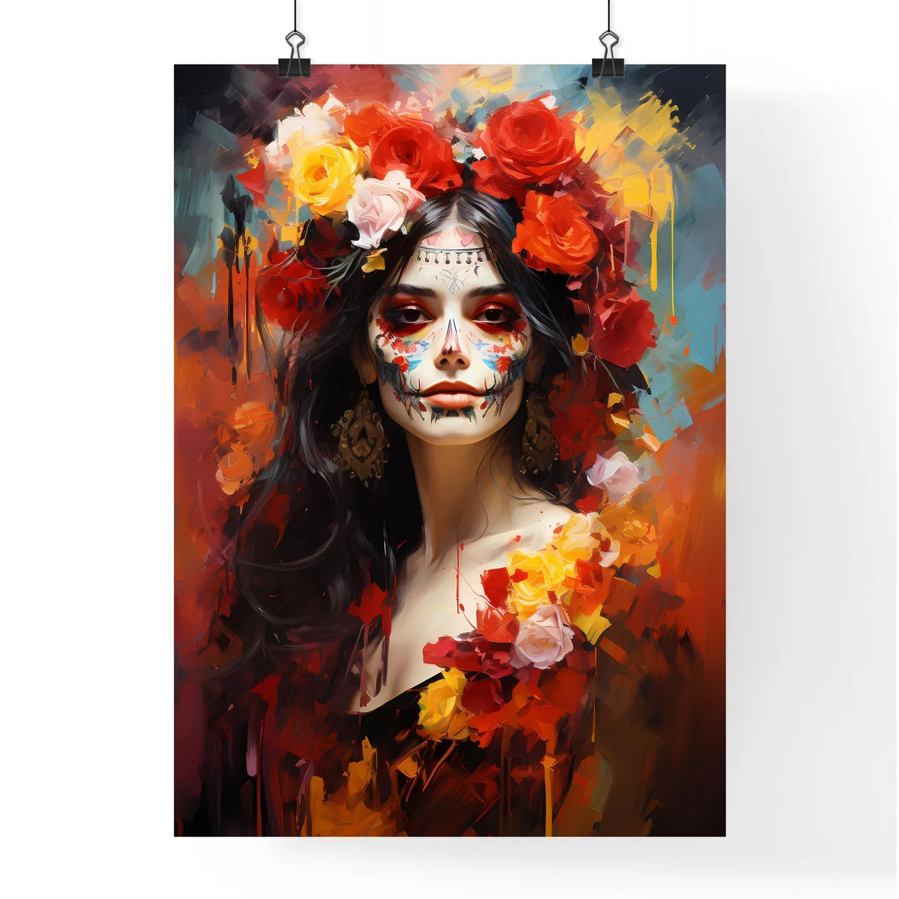 Woman In Dia De Los Muertos Day Of The Dead  Poster