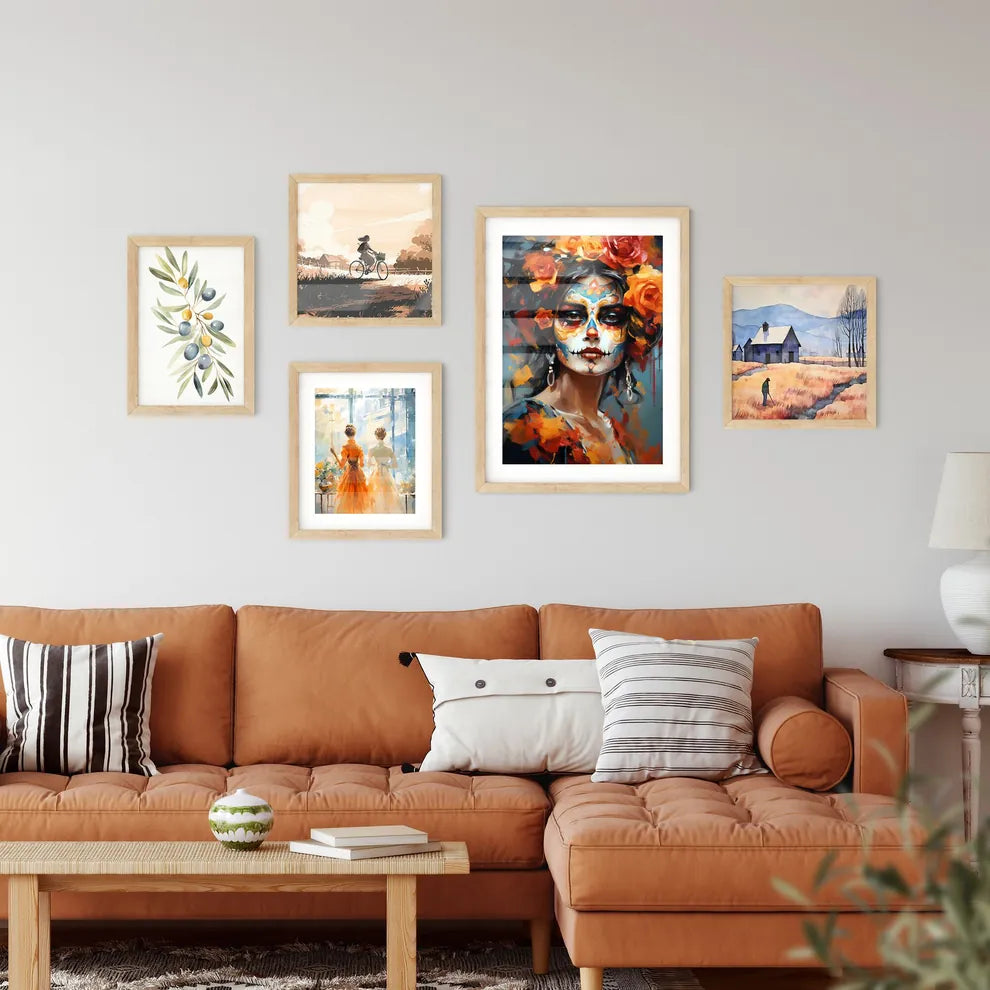 Woman In Dia De Los Muertos Day Of The Dead  Wall Art