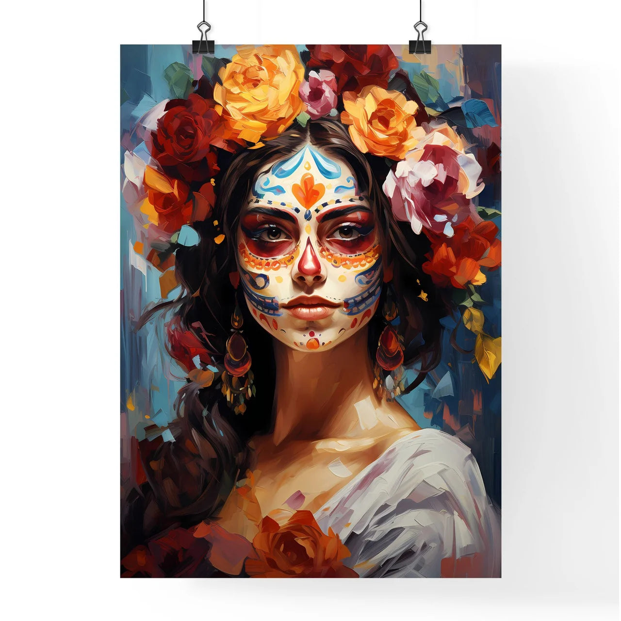 Woman In Dia De Los Muertos Day Of The Dead  Poster