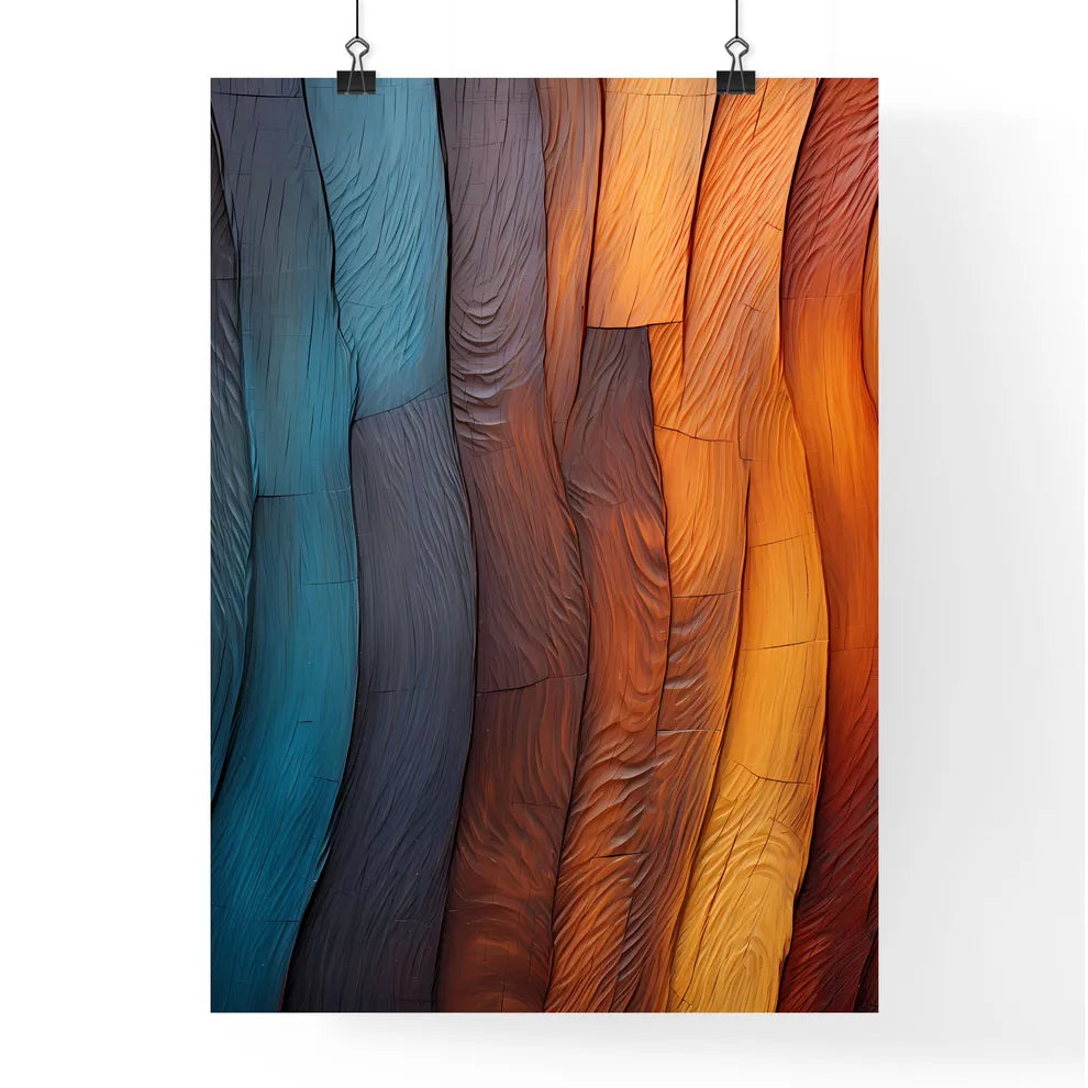Wood Texture Closeup - A Colorful W Poster