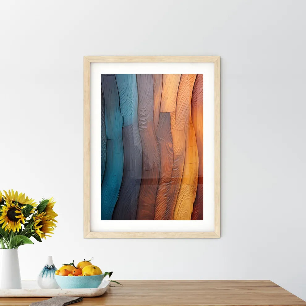 Wood Texture Closeup - A Colorful W Framed Print