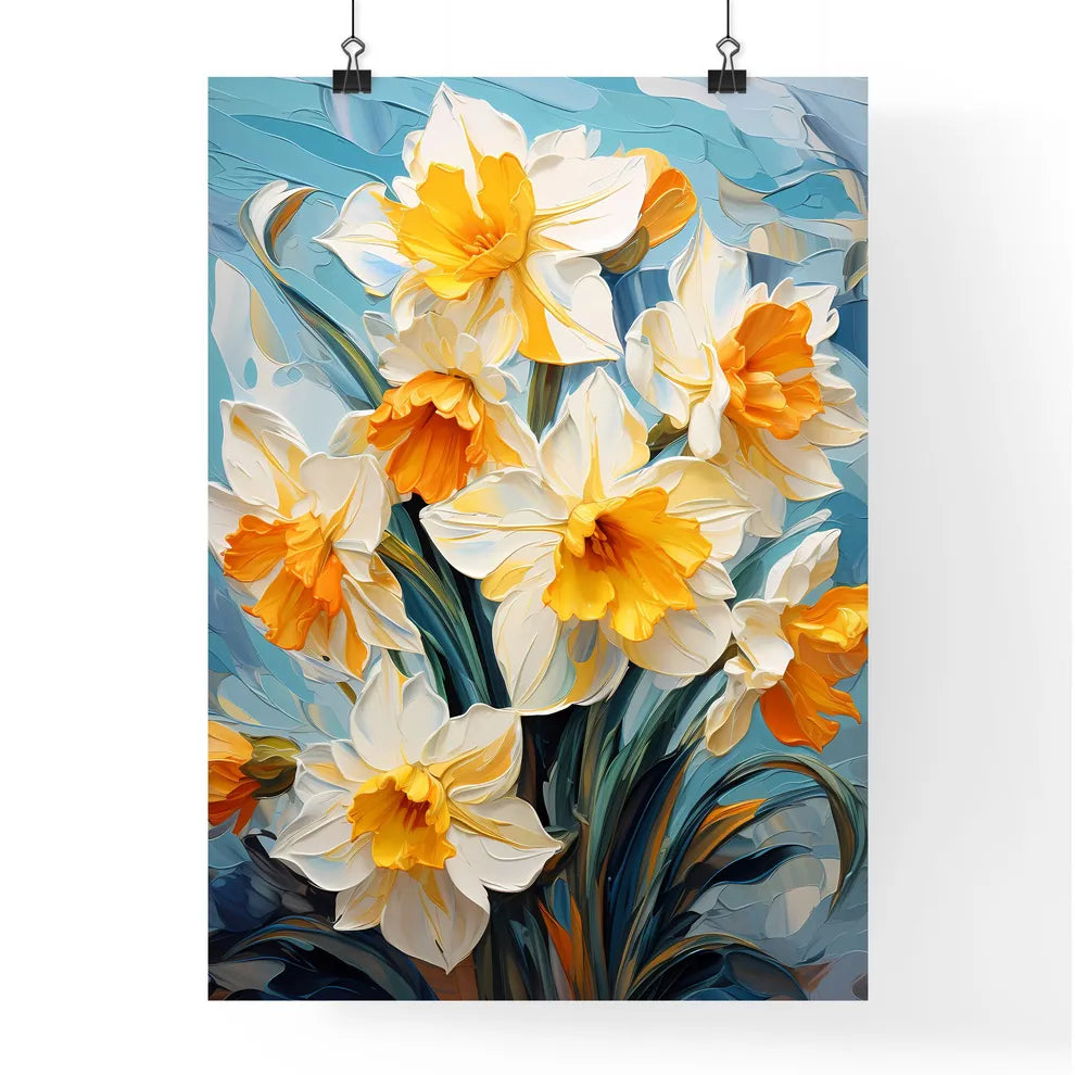 Yellow Daffodil Flowers In Spring - A Painti Poster