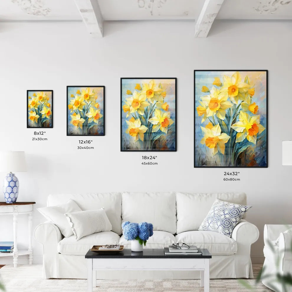 Yellow Daffodil Flowers In Spring - A Painti - Kitchen Hangings