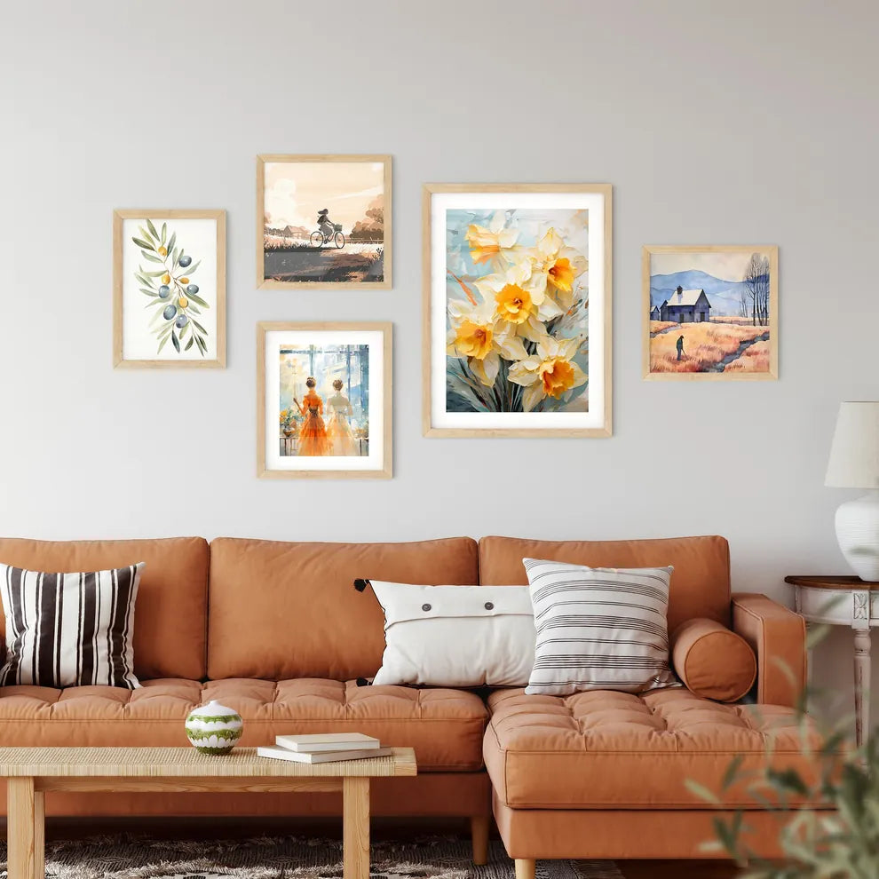 Yellow Daffodil Flowers In Spring - A Group  Wall Art