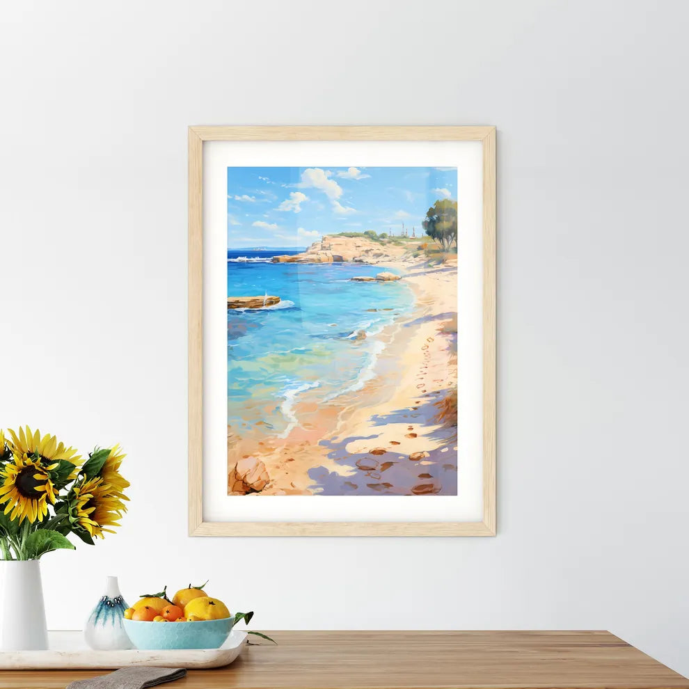 A Lot Of Footprints On The Sand - In Rhodes  Framed Print