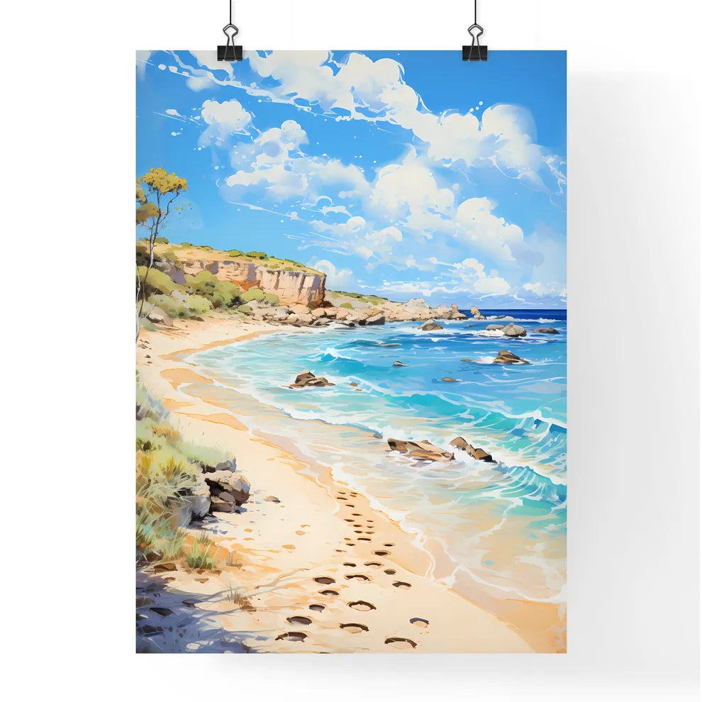 A Lot Of Footprints On The Sand - In Rhodes  Poster