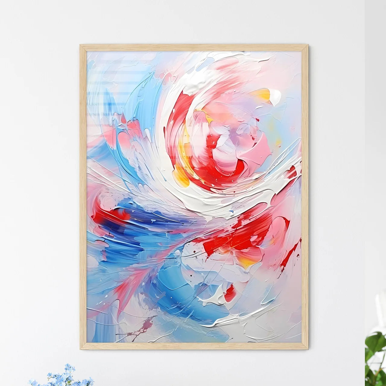Abstrack Oil Painting Splashes - A Painting  - Framed Art Print