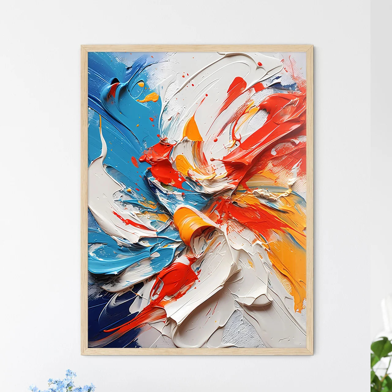 Abstrack Oil Painting Splashes - A Close Up  - Framed Art Print