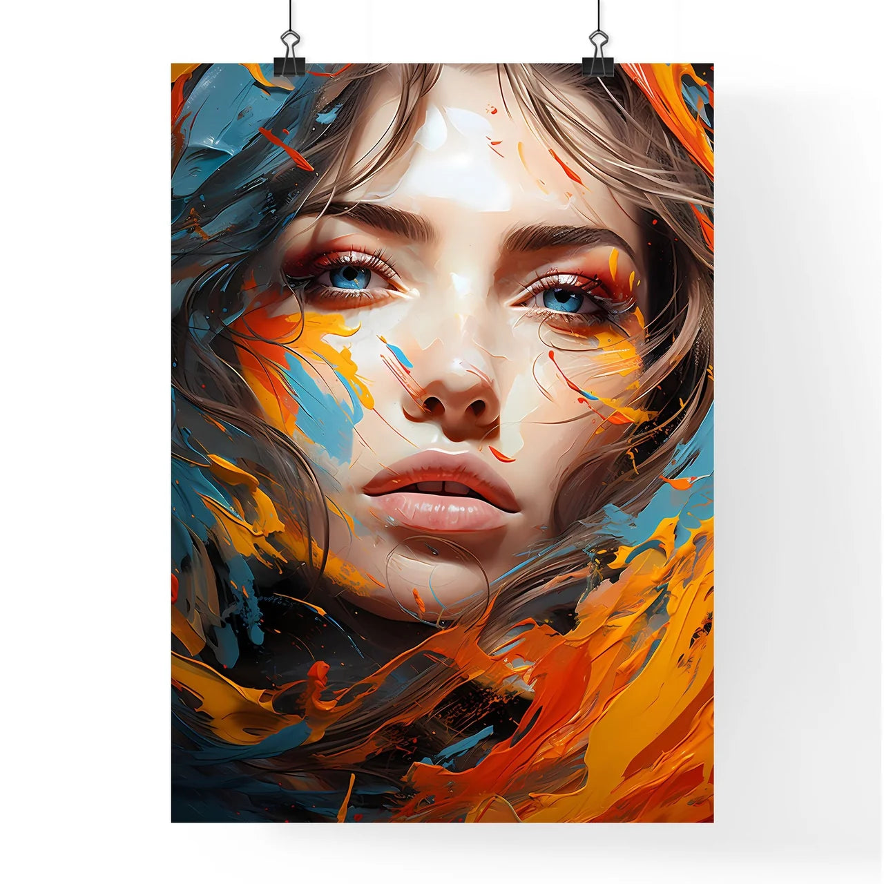 Abstract Oil Painting With Thick Pen Strokes Poster