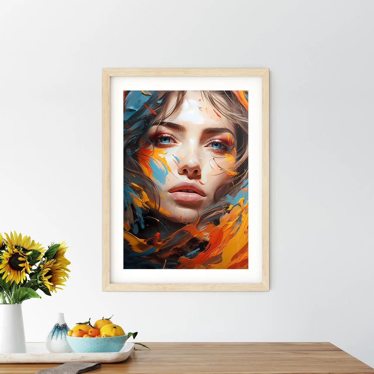 Abstract Oil Painting With Thick Pen Strokes Framed Print