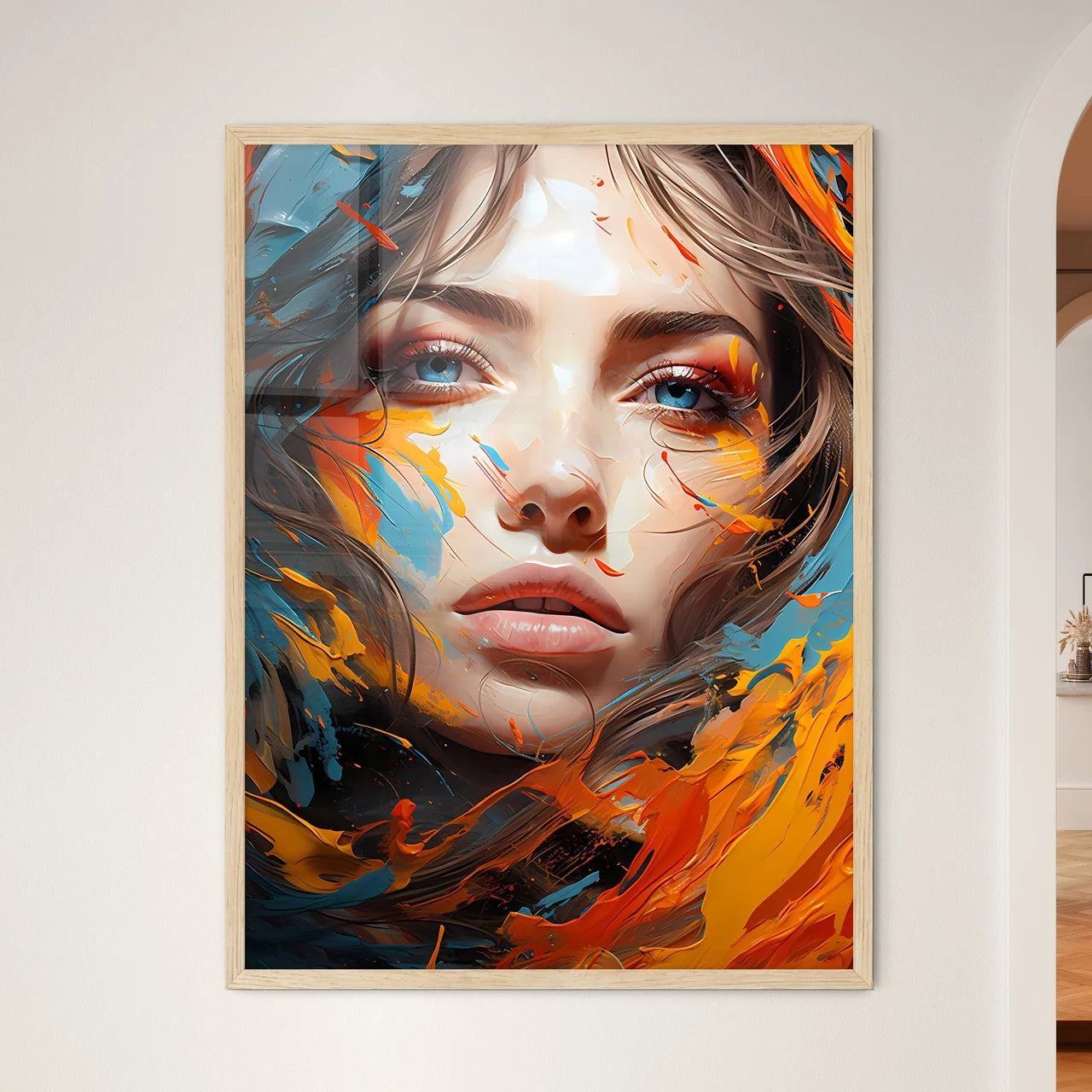 Abstract Oil Painting With Thick Pen Strokes - Framed Art Print