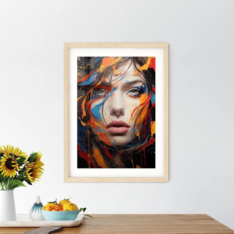 Abstract Oil Painting With Thick Pen Strokes Framed Print