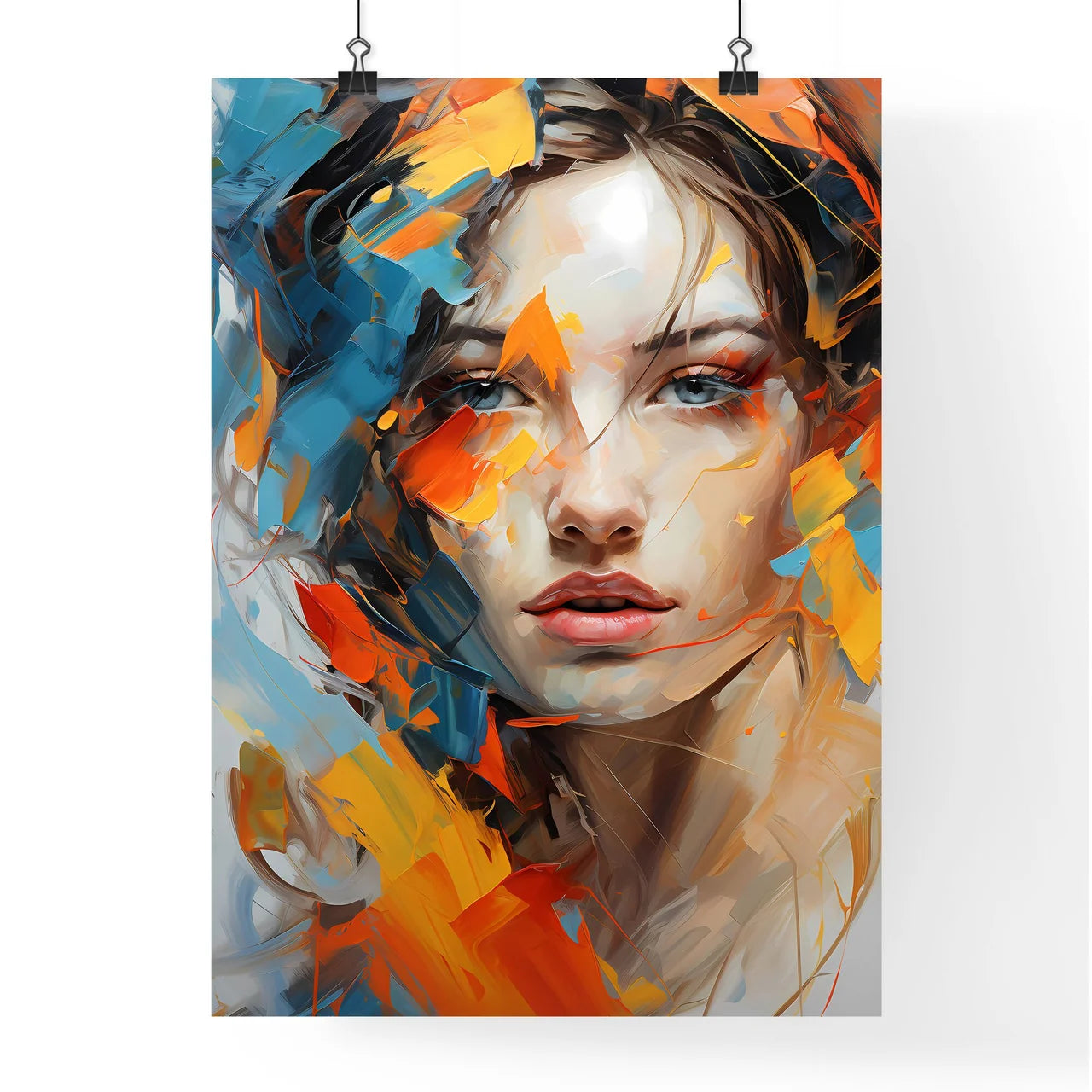 Abstract Oil Painting With Thick Pen Strokes Poster