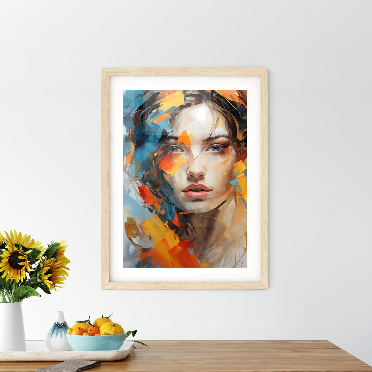 Abstract Oil Painting With Thick Pen Strokes Framed Print