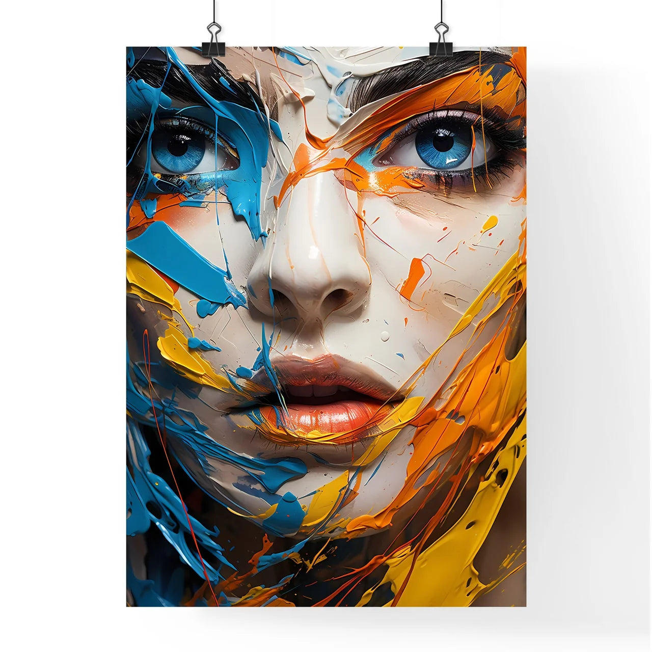 Abstract Oil Painting With Thick Pen Strokes Poster