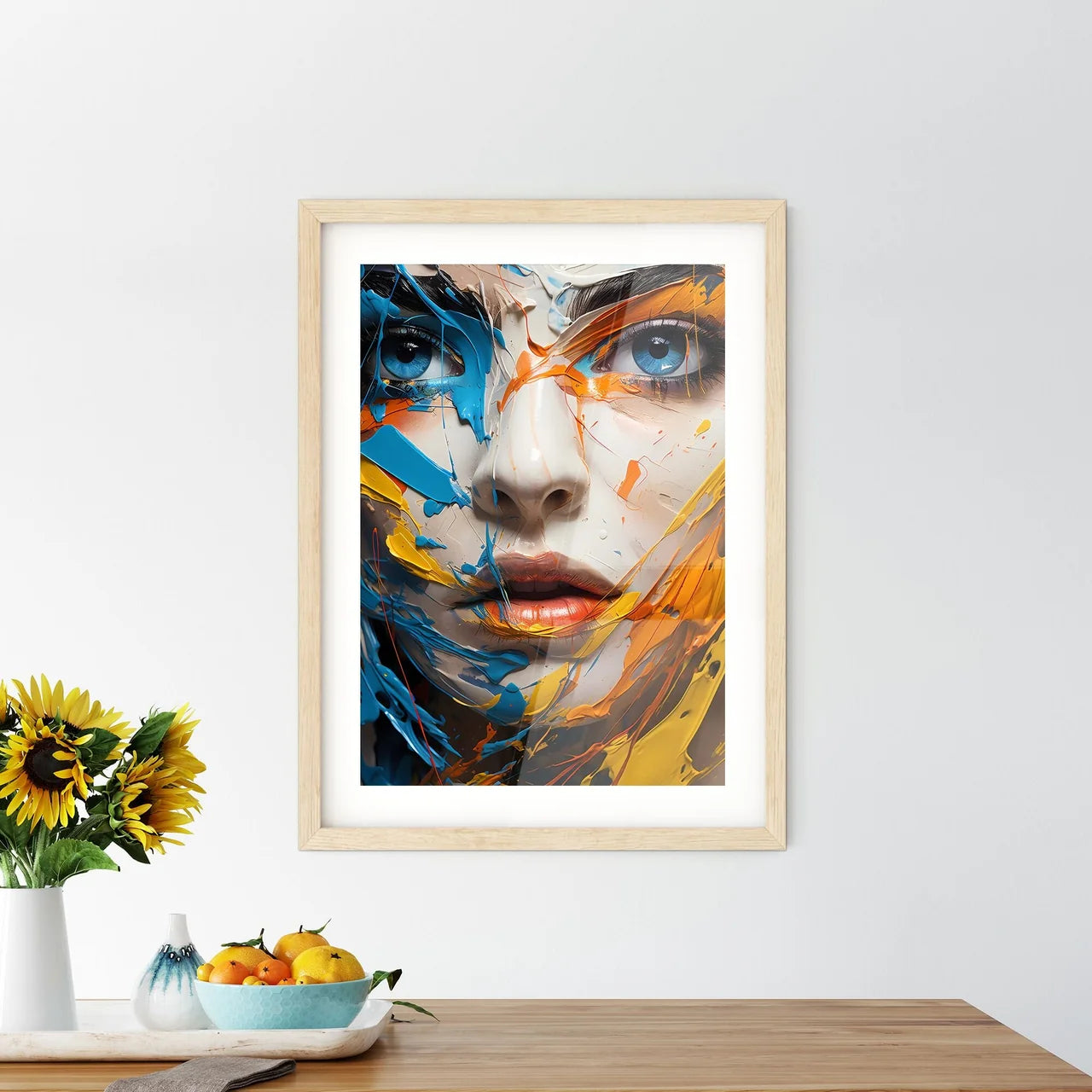 Abstract Oil Painting With Thick Pen Strokes Framed Print