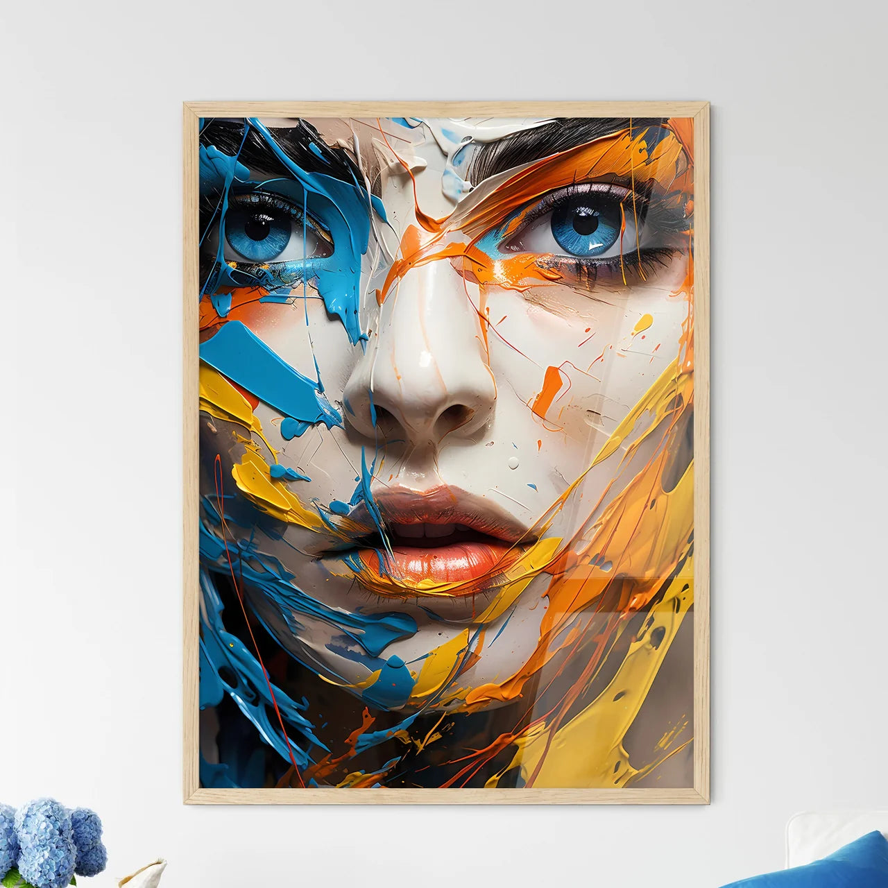 Abstract Oil Painting With Thick Pen Strokes - Framed Art Print