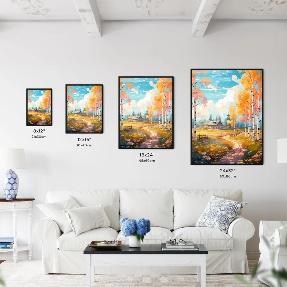 Abstract Rural Landscape With Small - A Hous - Kitchen Hangings