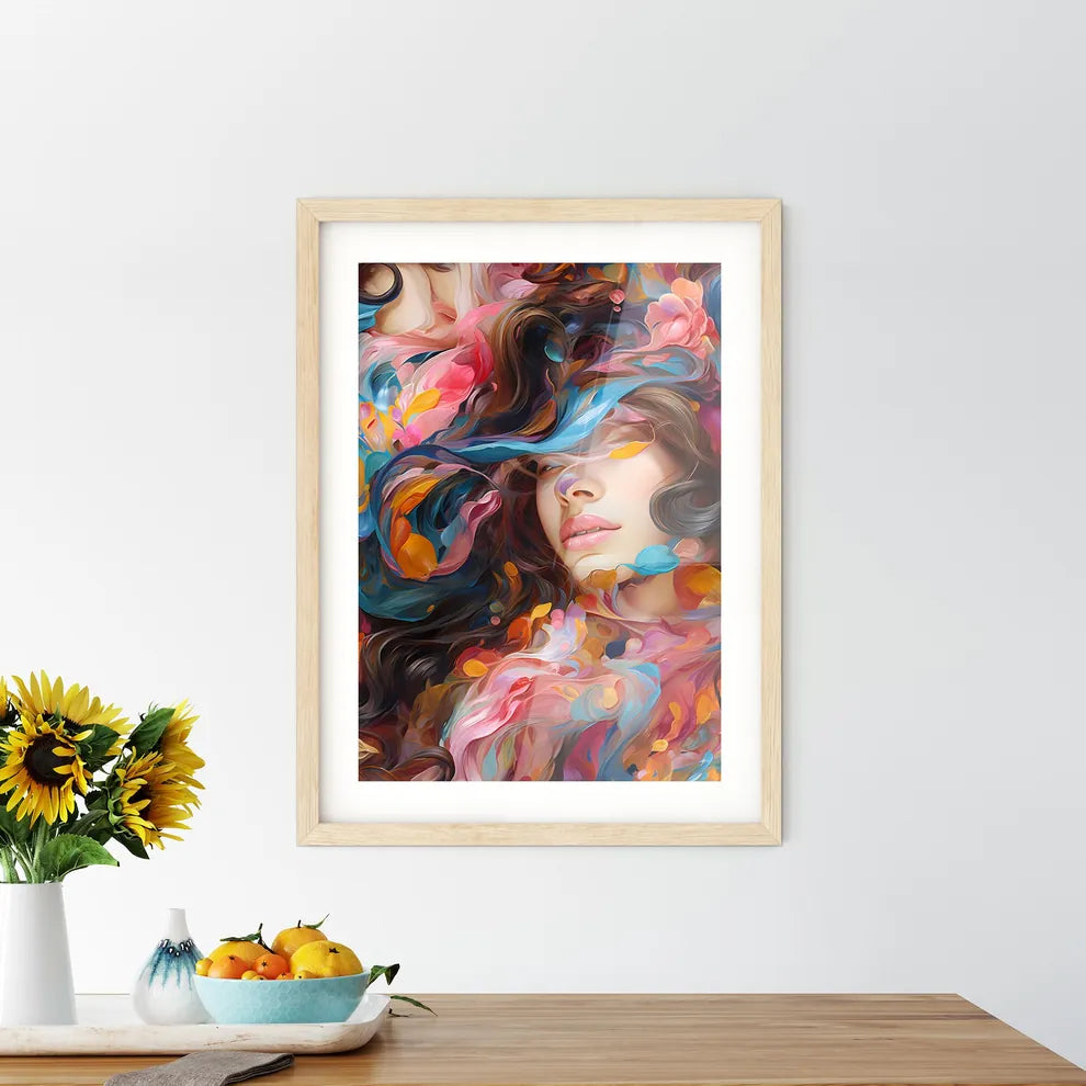 Abstrct Boho Pattern - A Woman With Framed Print