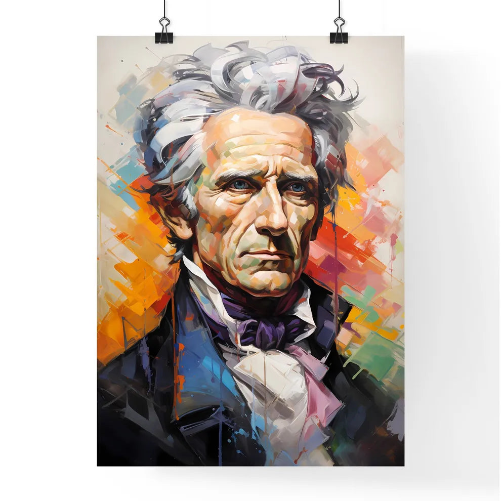 Andrew Jackson Potrait With Lines Painted  Poster