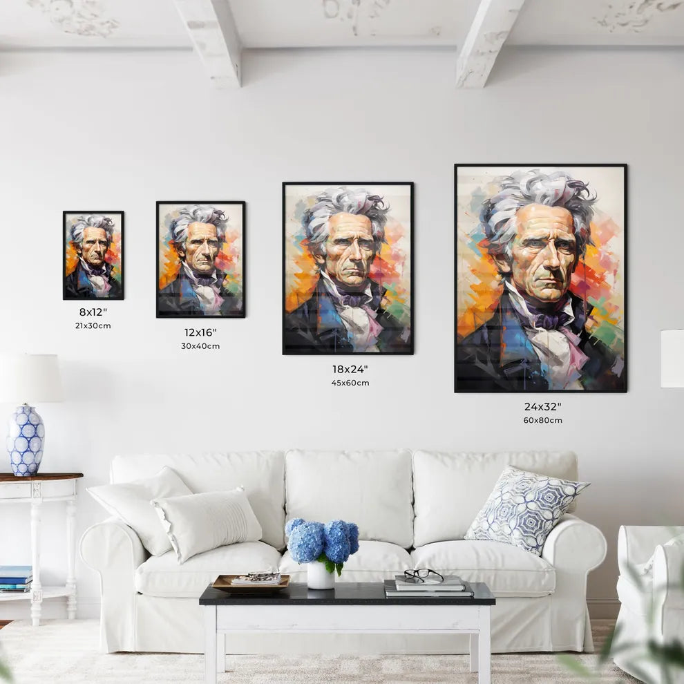 Andrew Jackson Potrait With Lines Painted  Size Chart
