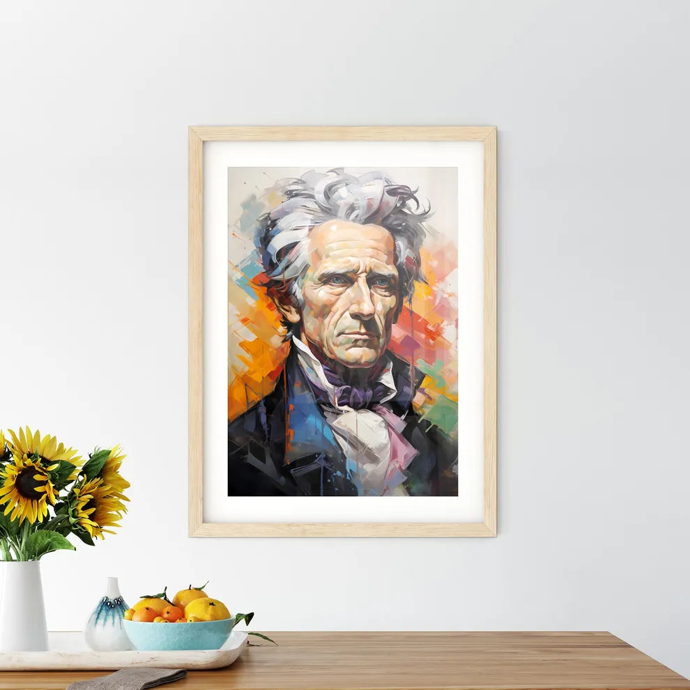 Andrew Jackson Potrait With Lines Painted  Hangings