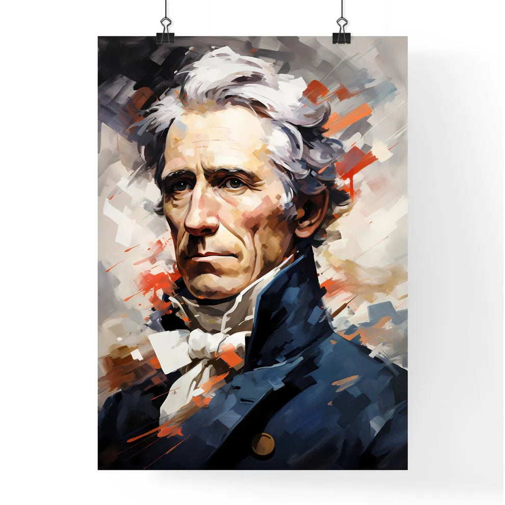 Andrew Jackson Potrait With Lines Painted  Poster