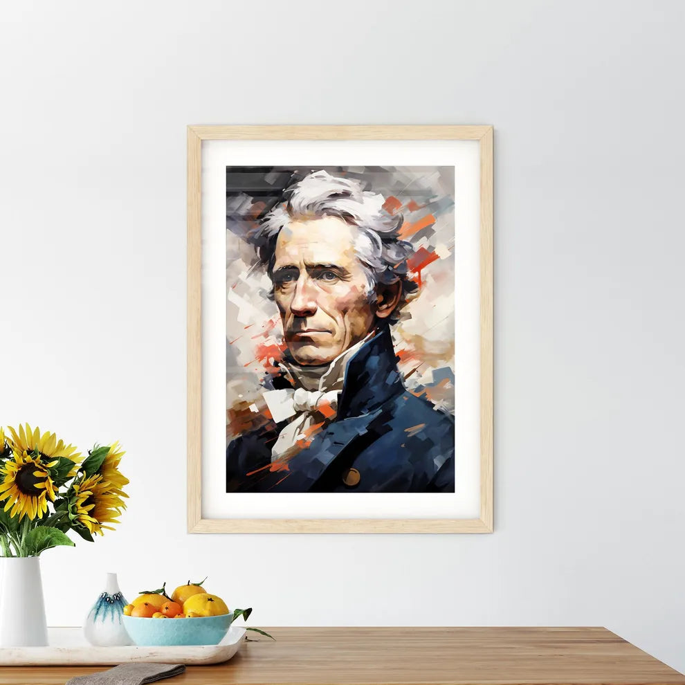 Andrew Jackson Potrait With Lines Painted  Hangings