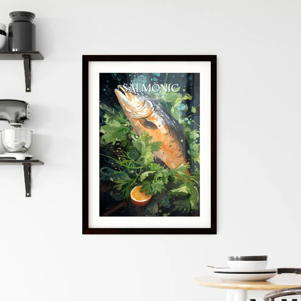 Atlantic Salmon With A Rocket Salad Garnished  Framed Print
